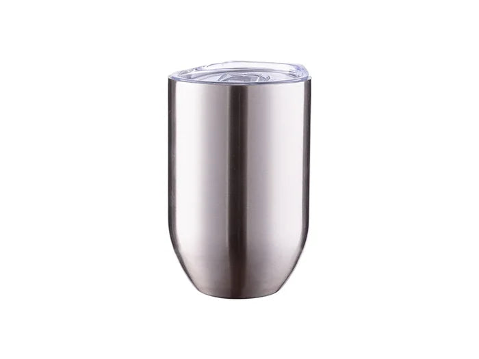 12oz/360ml Subliation Blanks Straight Stainless Steel Stemless Wine Glass(Silver)