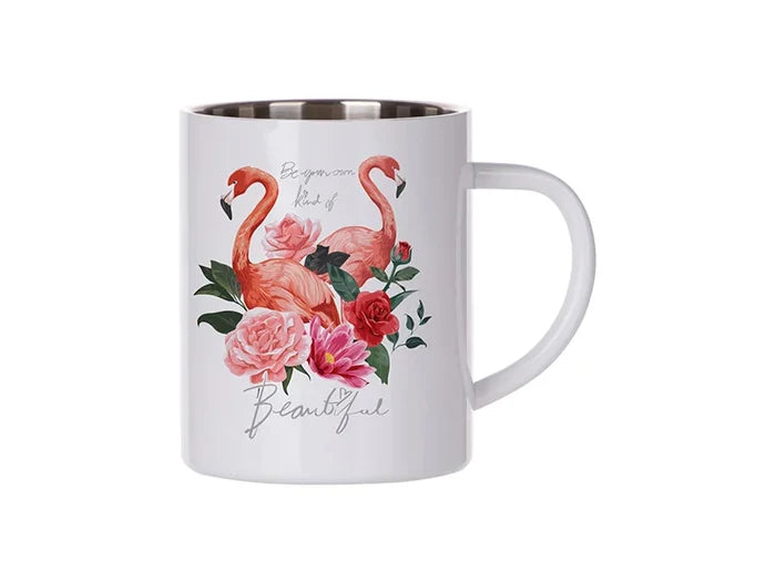 15oz/450ml Sublimation Blanks Stainless Steel Mug White