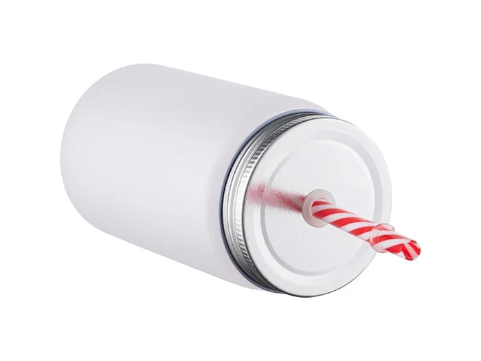 17oz/500ml Sublimation Blanks Mason Jar w/ Straw (Frosted)
