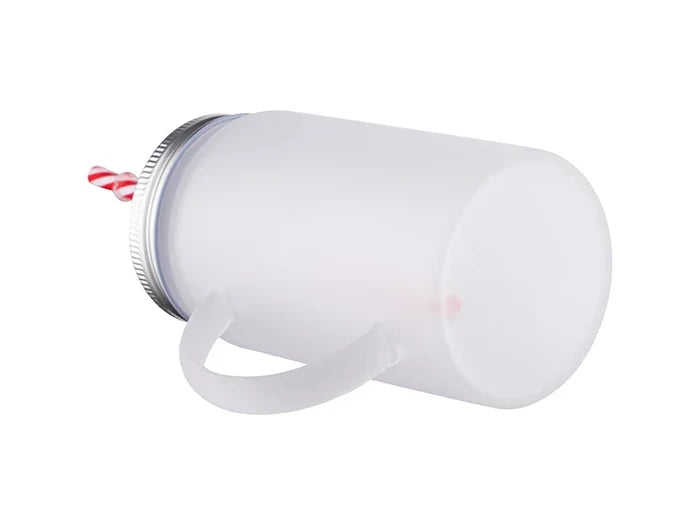 17oz/500ml Sublimation Blanks Mason Jar w/ Straw (Frosted)
