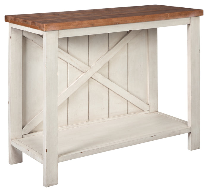 Abramsland A4000154 WhiteBrown Console Sofa Table