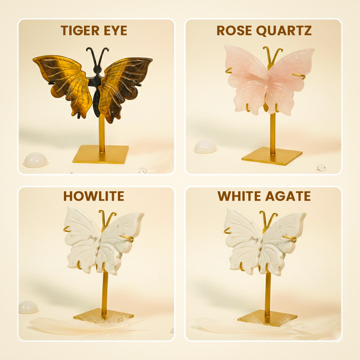 Butterfly Wings Crystal Set – White Agate