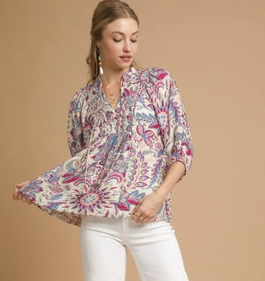 Floral Paisley Boho Top
