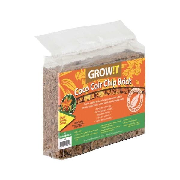 Coco Coir Chip Brick in clear plastic bag