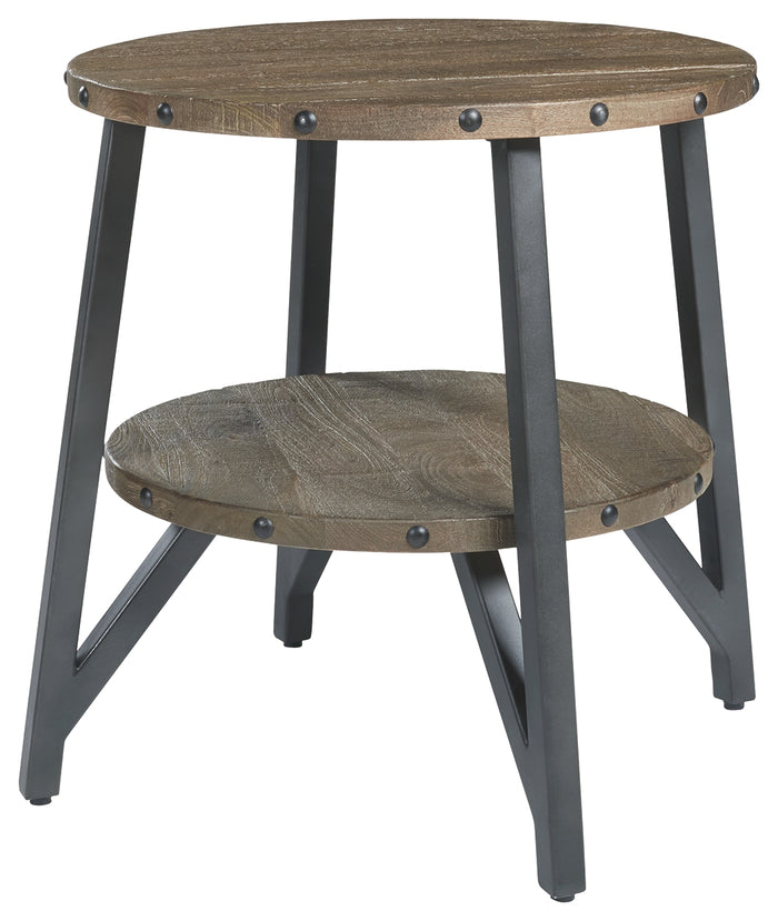 Haffenburg T827-6 Medium Brown Round End Table