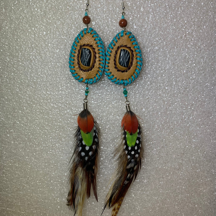 Leather n Feather Earrings 93