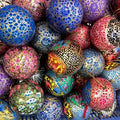 Papier-Mache Ball Ornament 3"