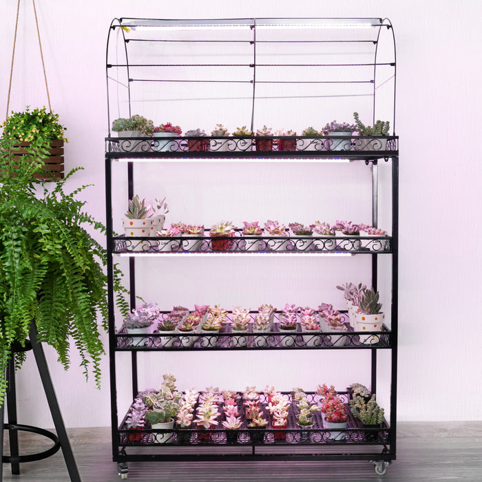 professional-succulent-metal-stand-4-tiered-with-rectangle-light-bracket-indoors