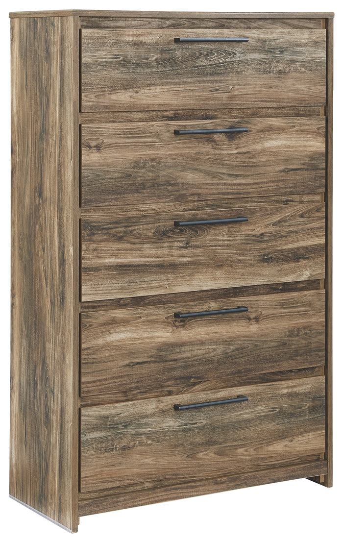 Rusthaven B322-46 Brown Five Drawer Chest