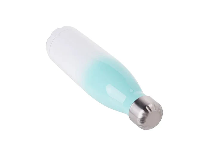 Sublimation 17oz/500ml Stainless Steel Cola Shaped Bottle (Gradient Color White&Green)