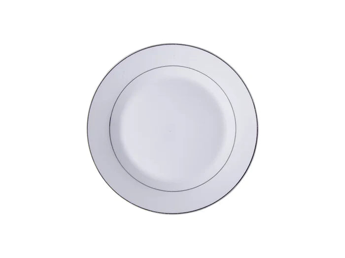 Sublimation 8inch Rim Plate w/ Silver Rim