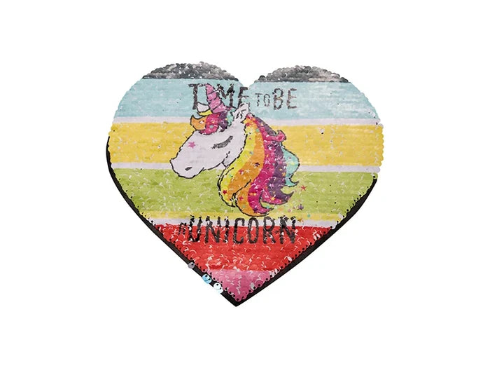 Sublimation Flip Sequins Adhesive (Heart, Gold W/ White)